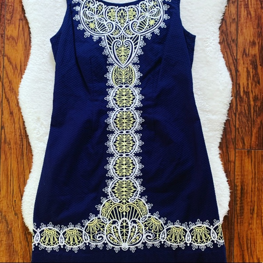 Lilly Pulitzer Delia Shift Dress True Navy Catch - Picture 3 of 9